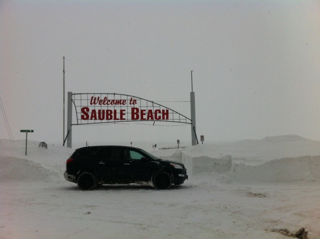 snow Sauble Beach, Ontario Canada