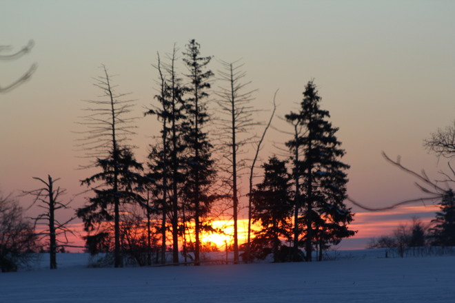 February sun rise Stratford, Ontario Canada