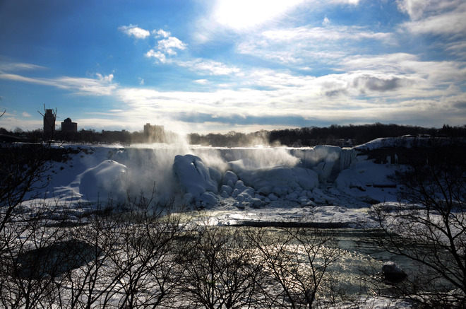 American Falls frozen nicely Niagara Falls, Ontario Canada