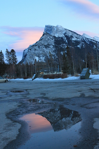 Spring Melt and Beautiful Reflection Banff, Alberta Canada