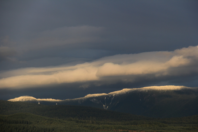 Storm Clouds & Fresh Snow Pitt Meadows, British Columbia Canada