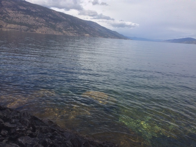 calm clear okanogan lake Kelowna, British Columbia Canada