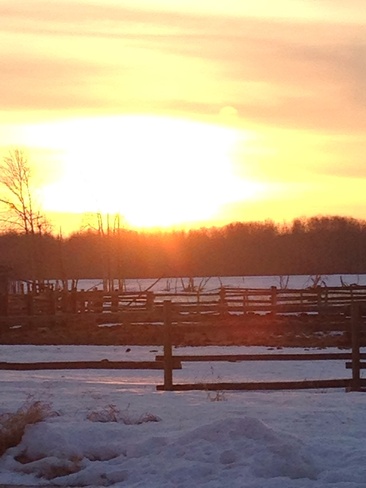 Morning sunrise on the farm Green Lake, Saskatchewan Canada