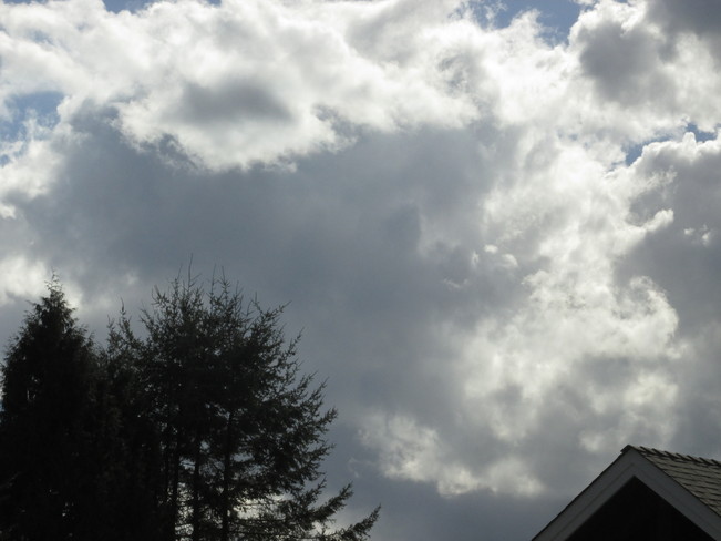 massive cloud covering Surrey, British Columbia Canada