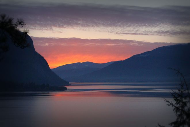 Sunrise on the Shuswap Salmon Arm, British Columbia Canada