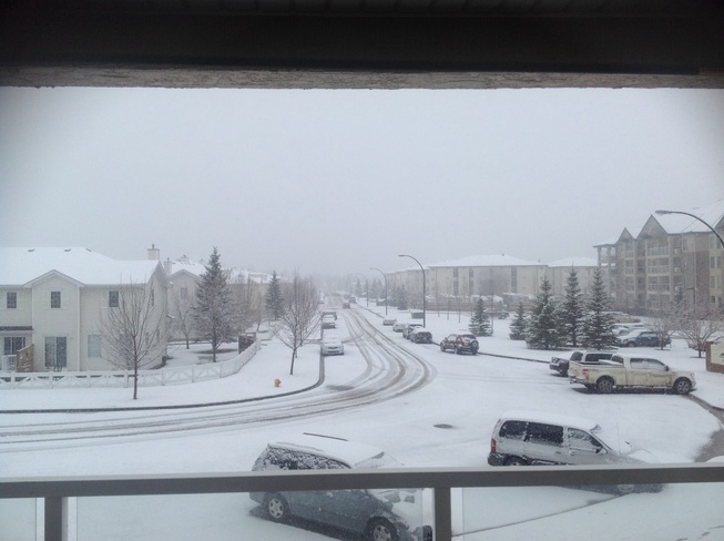 Snowy spring weather Saskatoon, Saskatchewan Canada