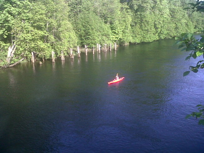 Kayaking on Courtenay River. Comox Valley, British Columbia Canada