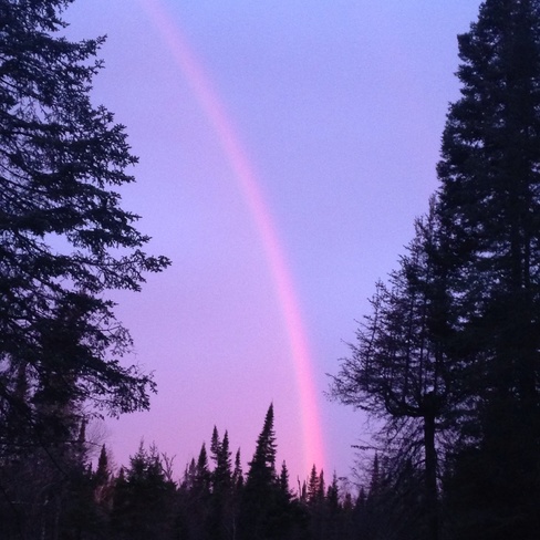 pink rainbow Cloud Bay, Ontario Canada