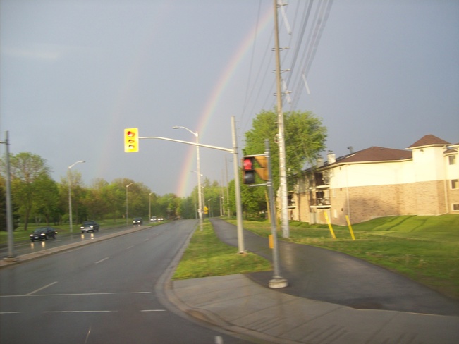 Rainbow last Night over the City of belleville 