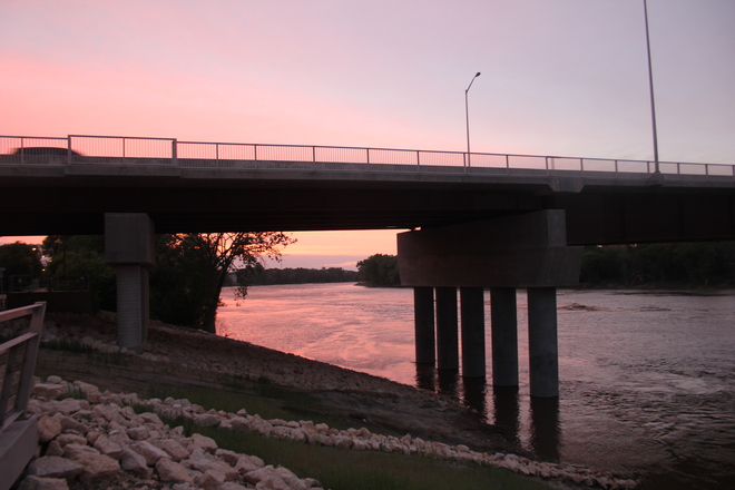 Under the Disraeli Bridge, Red River Winnipeg, MB