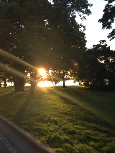 sun setting at alexander park Windsor, ON