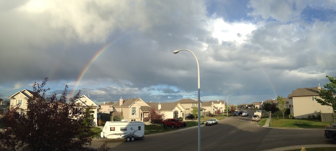 full rainbow Grande Prairie, Alberta Canada
