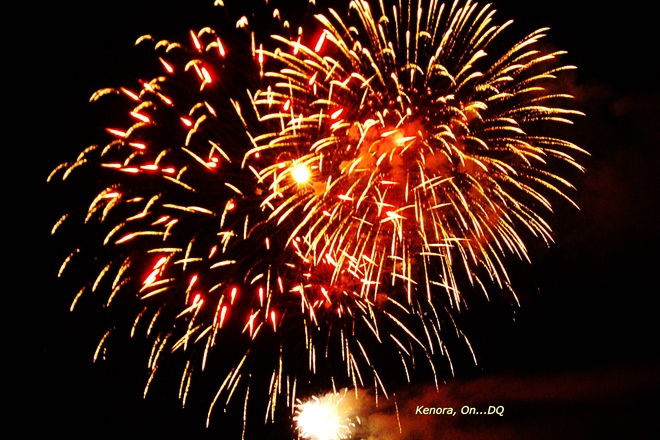 Bursting Fireworks..One of many in NightSky Kenora, ON