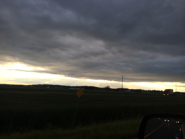 rain clouds moving out Beeton, Ontario Canada