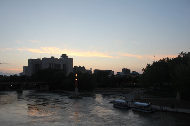 Sunset Around The Forks and Canadian Museum for Human Rights Winnipeg, MB