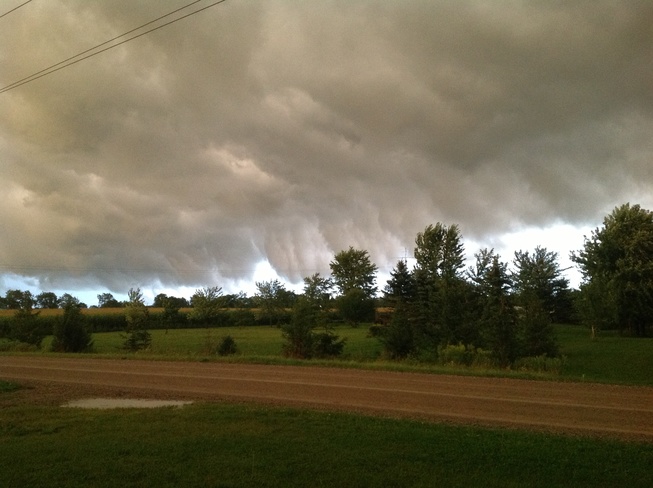 Clouds forming before rain storm Ilderton, ON