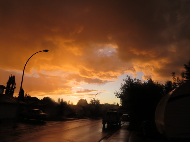 Sky after a sudden rain downpour in Devon Devon, Alberta