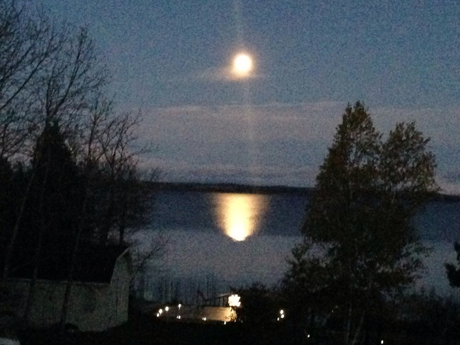 moon over Thunder Lake Thunder Bay, Ontario Canada