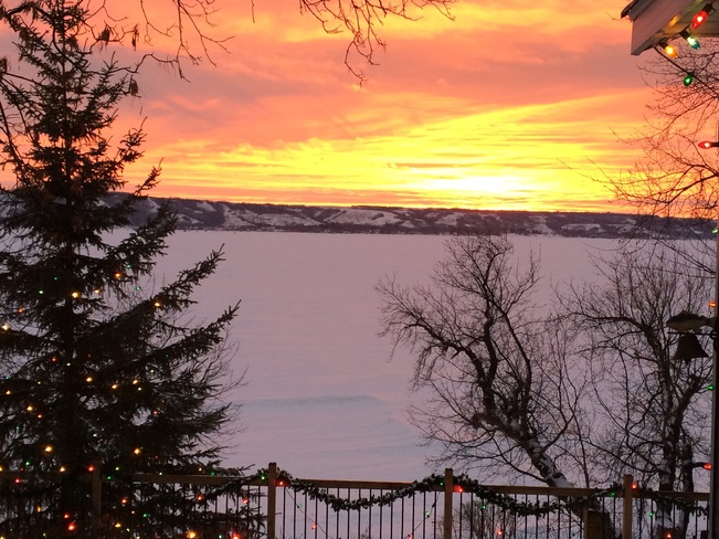 Winter Sunset Fort San, Saskatchewan Canada