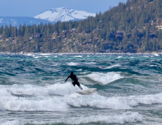 Surfer on Lake Tahoe 2/6/2015