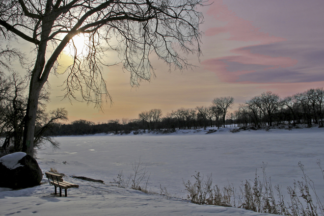 Near sunset by the Red River, Winnipeg, MB