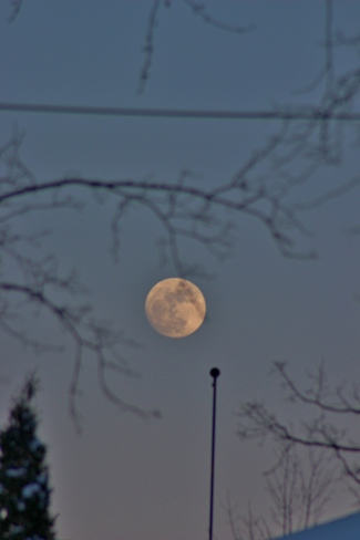February moon rise Seaforth, Huron East, ON