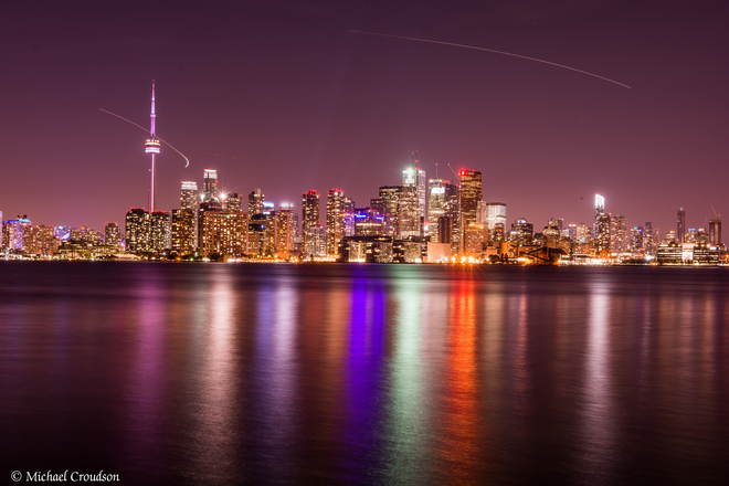 Toronto Waterfront at Night from Ward's Island 7-9 Willow Ave, Toronto, ON M5J, Canada