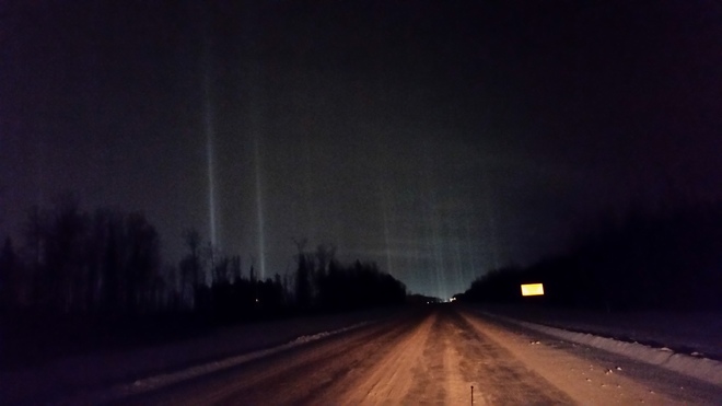 Light Pillar Effect Unnamed Road, Wood Buffalo, AB T0P, Canada