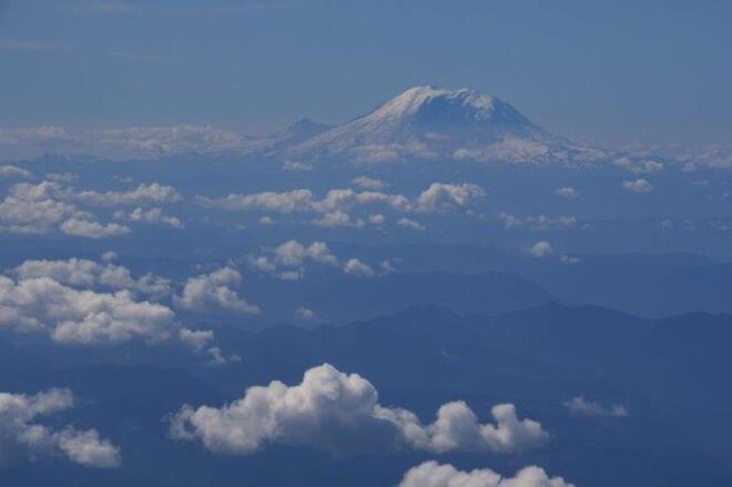Mount Rainier from the sky Seattle WA