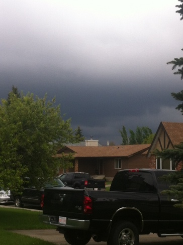 Very dark clouds Beaumont, Alberta Canada