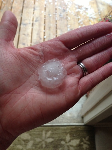 Hailstone in Byron London, Ontario Canada