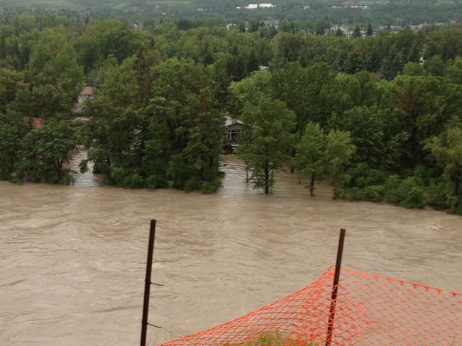 Flooding in Bow Crescent Calgary, Alberta Canada