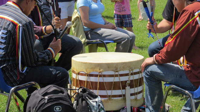 Traditional drumming Timmins, Ontario Canada