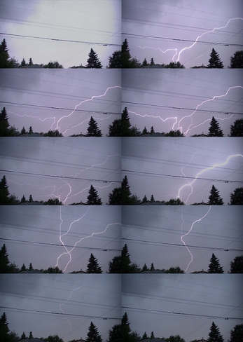 frame by frame lightning strike Edmonton, Alberta Canada