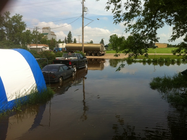 Front yard under water Reston, Manitoba Canada