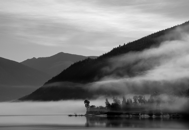 Early morning fog Nelson, British Columbia Canada