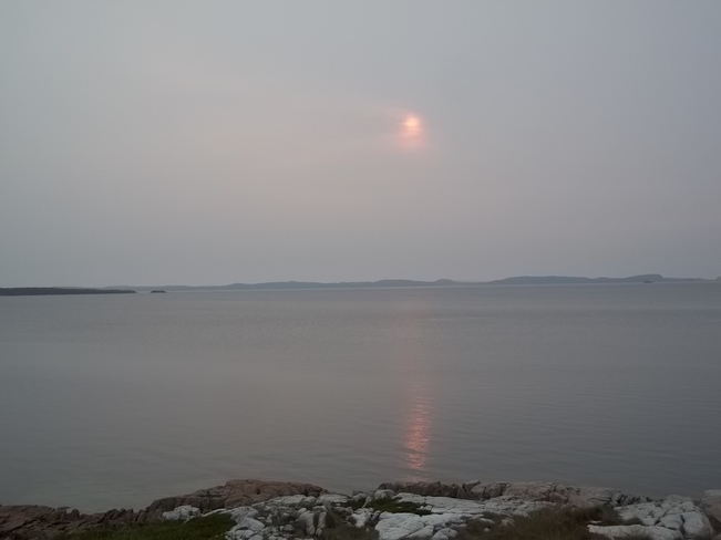 Sun Through The Smoky Haze Birchy Bay, Newfoundland and Labrador Canada
