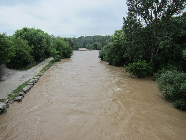 river after heavy rain Mississauga, Ontario Canada