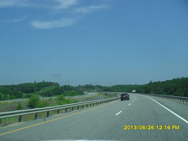 Nice Blue skies along the 400 Parry Sound, Ontario Canada