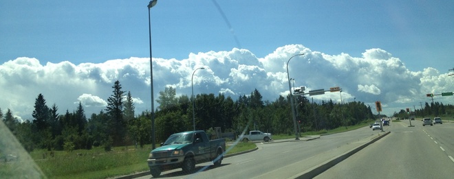 Cotton ball clouds Red Deer, Alberta Canada