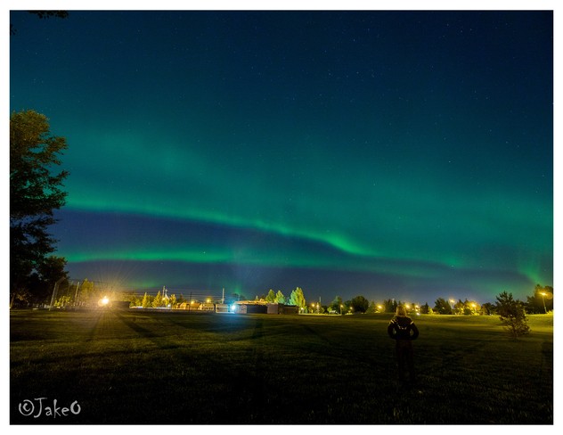 Northern Lights in the park Saskatoon, Saskatchewan Canada