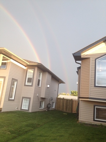 triple rainbow Grande Prairie, Alberta Canada