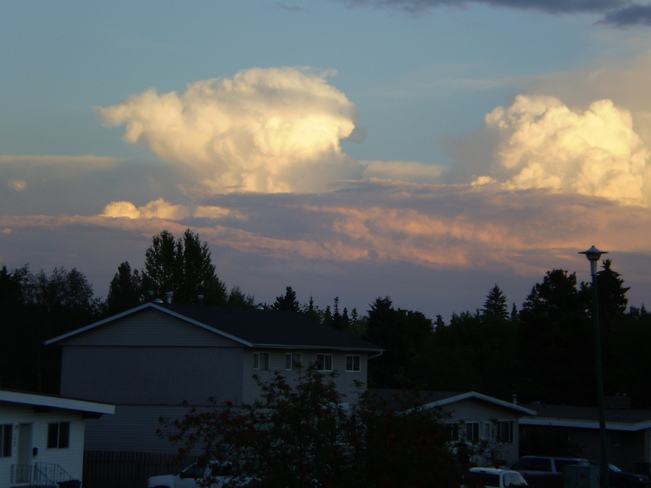 sunsets nicely in clouds Prince George, British Columbia Canada