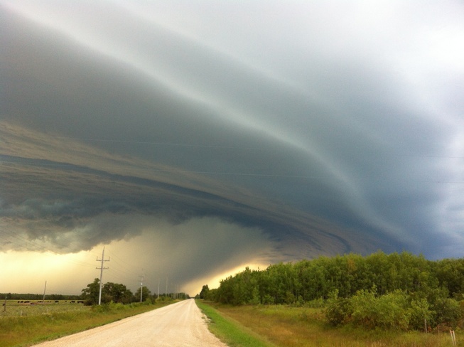 Clashing clouds over Clandeboye St. Andrews, Manitoba Canada