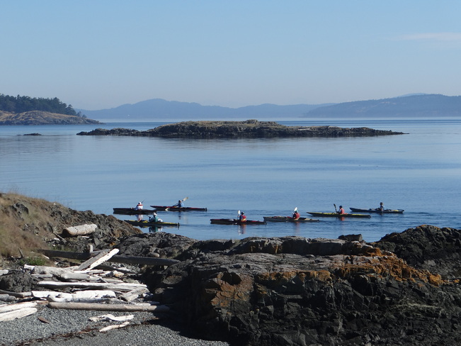 Kayakers off D'Arcy Island Victoria, British Columbia Canada