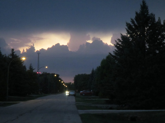 thunderstorm coming in East St. Paul, Manitoba Canada
