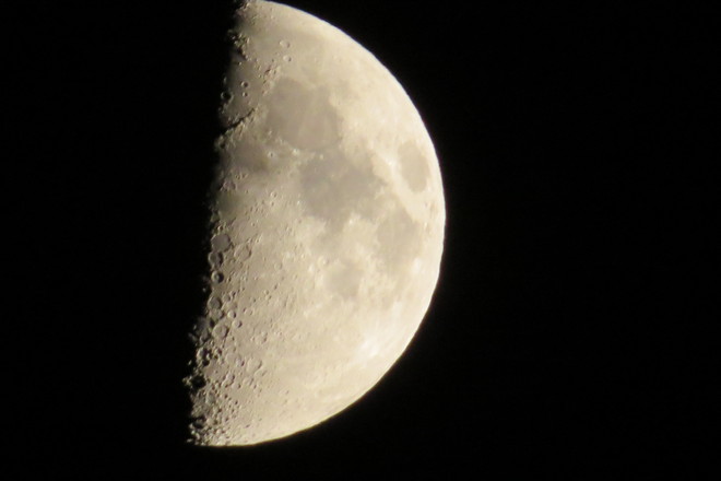 1st Quarter Moon A Day After Chester, Nova Scotia Canada