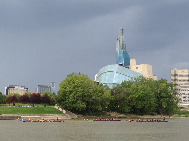 rain treath at dragon boat feat Winnipeg, Manitoba Canada