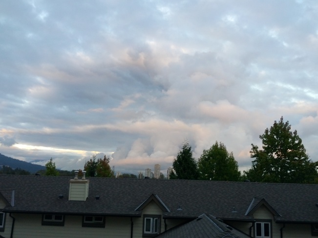 Clouds over the city Coquitlam, British Columbia Canada