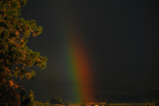Rainbow over SE Kelowna South Kelowna, British Columbia Canada